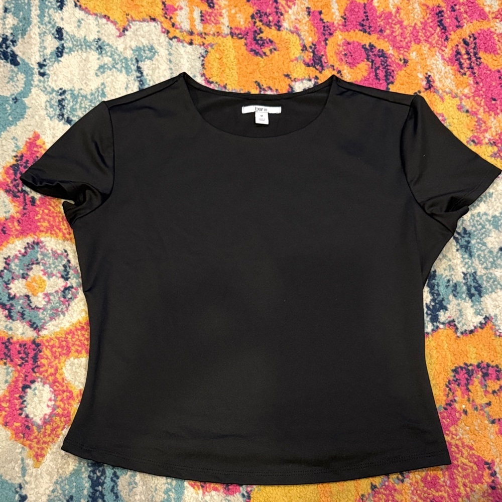 Bar III Black Short Sleeve Tee